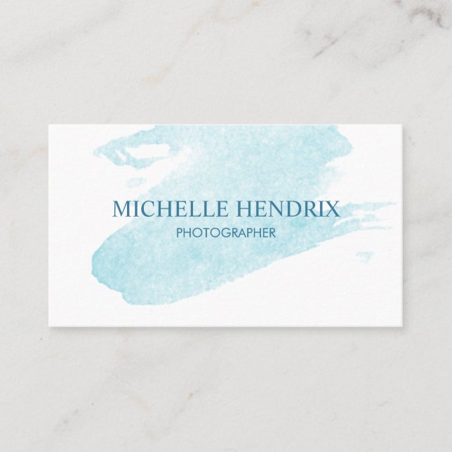 Subtle Watercolor Turquise Artistic Designer Card (Front)