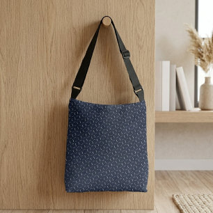 Subtle Wavy Dash Pattern-Modern Minimalist Design Crossbody Bag