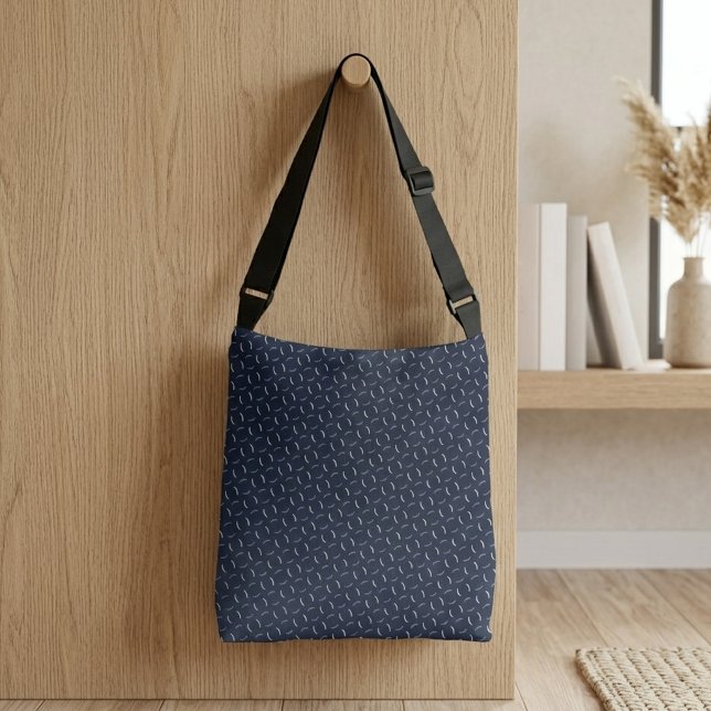 Subtle Wavy Dash Pattern-Modern Minimalist Design Crossbody Bag (Creator Uploaded)