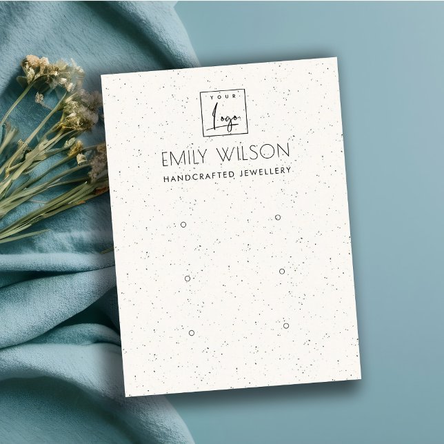 SUBTLE WHITE CERAMIC TEXTURE 3 EARRING DISPLAY CARD (Creator Uploaded)