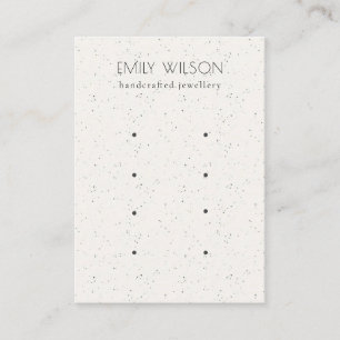 Subtle White Ceramic Texture 4 Earring Display Business Card