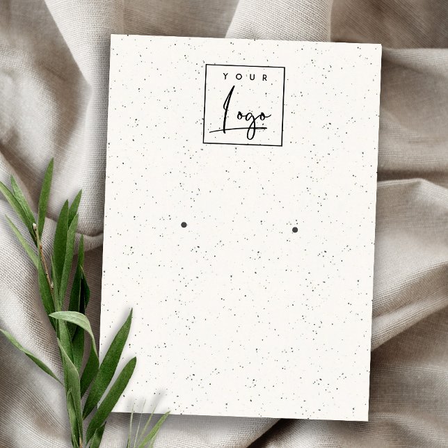 Subtle White Ceramic Texture Earing Display Logo Business Card (Creator Uploaded)