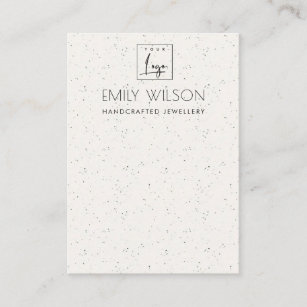 SUBTLE WHITE CERAMIC TEXTURE EARRING DISPLAY LOGO BUSINESS CARD