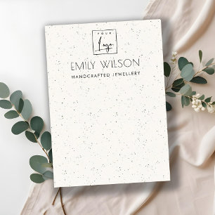 SUBTLE WHITE CERAMIC TEXTURE EARRING DISPLAY LOGO BUSINESS CARD