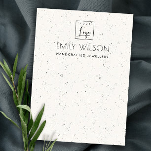 SUBTLE WHITE CERAMIC TEXTURE EARRING DISPLAY LOGO CARD