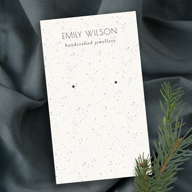 Subtle White Ceramic Texture Earring Stud Display Business Card (Creator Uploaded)