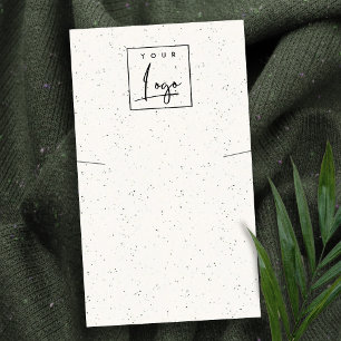 Subtle White Ceramic Texture Necklace Logo Display Business Card