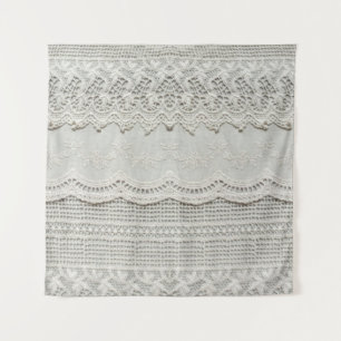 Subtle white lace, textile close-up. tapestry