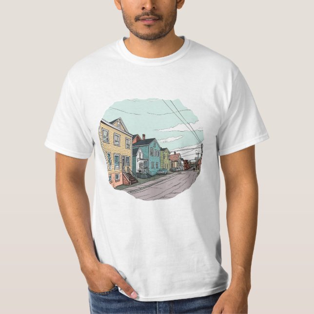 SUBURBAN NEIGHBOURHOOD GEORGE STREET NEWFOUNDLAND  T-Shirt (Front)