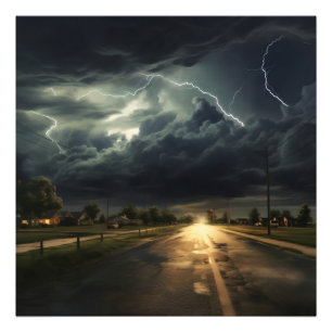 Suburbs Thunderstorm Photo Print
