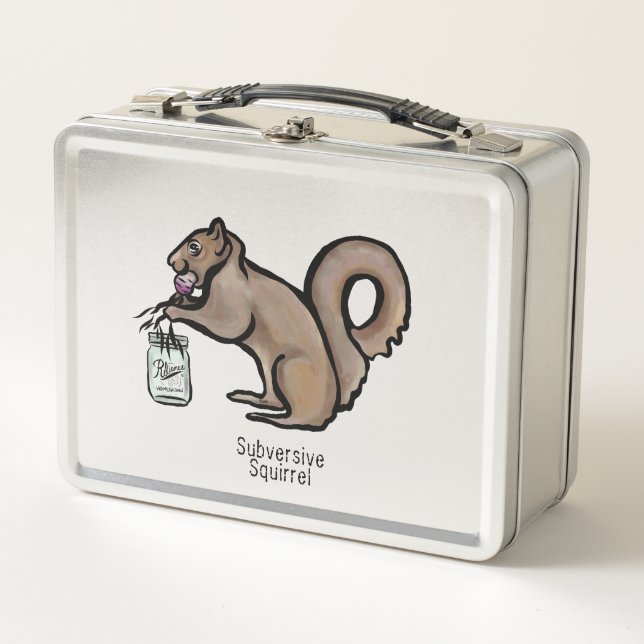 Subversive Squirrel Metal Lunchbox (Front)
