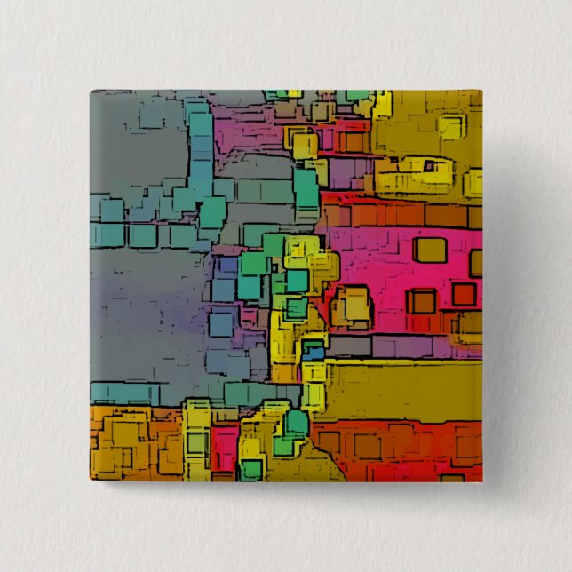 "Subway" Geometric Art 15 Cm Square Badge (Front)