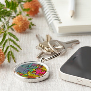 "Subway" Geometric Art Key Ring