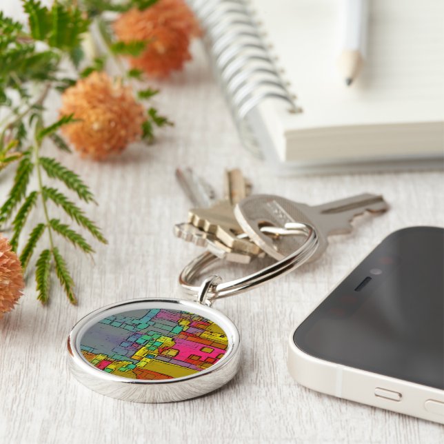 "Subway" Geometric Art Key Ring (Side)