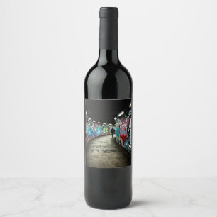 Subway graffiti art wine label