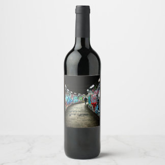 Subway graffiti art wine label