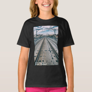 Subway railway on Dom Luis I bridge superior deck T-Shirt