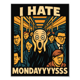 Subway Rush Hour Scream Hate Mondays Photo Print