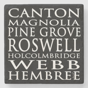 Subway Street Signs, Roswell, Georgia Marble Stone Coaster