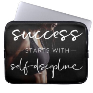 Success And Discipline - Women's Gym Motivational Laptop Sleeve