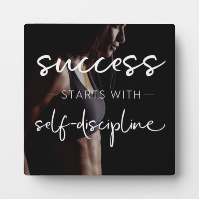 Success And Discipline - Women's Gym Motivational Plaque (Front)