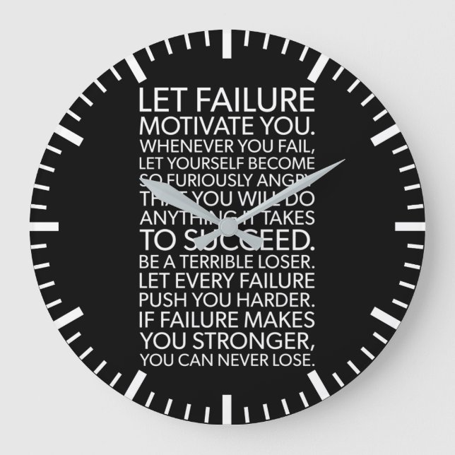 Success and Gym Motivational Large Clock (Front)