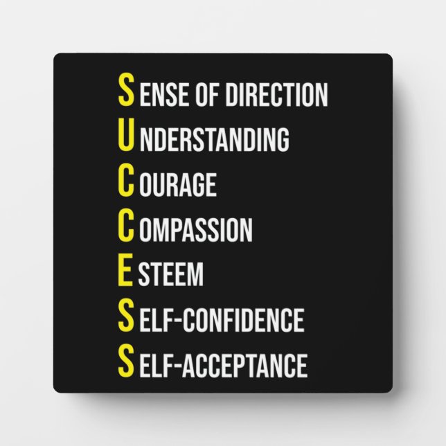 Success and Gym Motivational Plaque (Front)