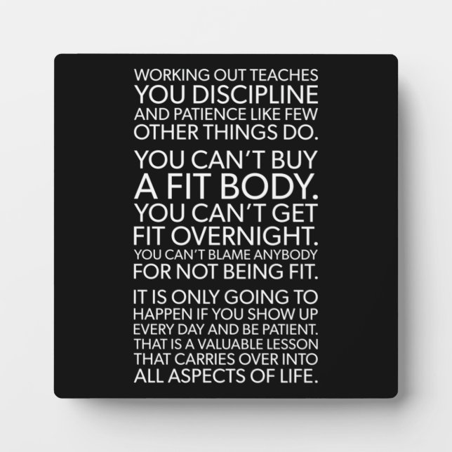 Success and Gym Motivational Plaque (Front)
