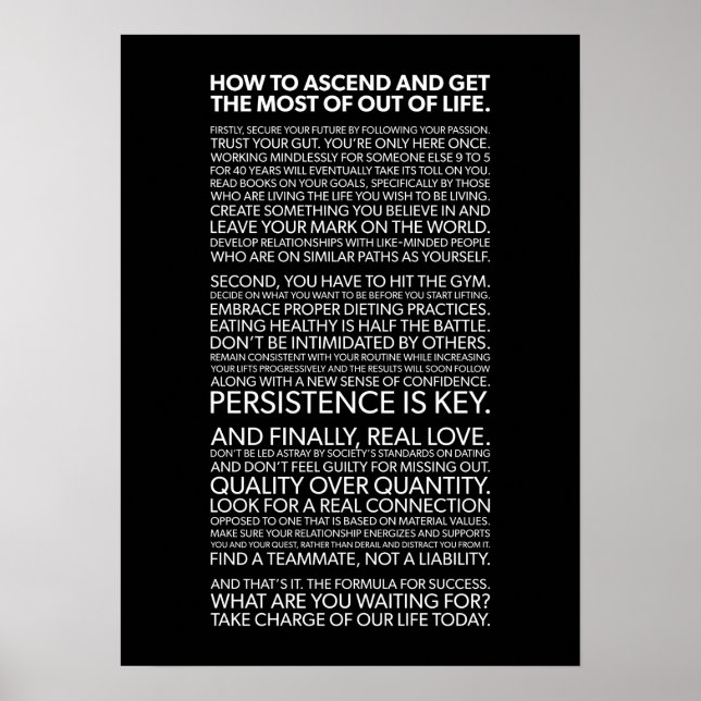 Success and Gym Motivational Poster (Front)