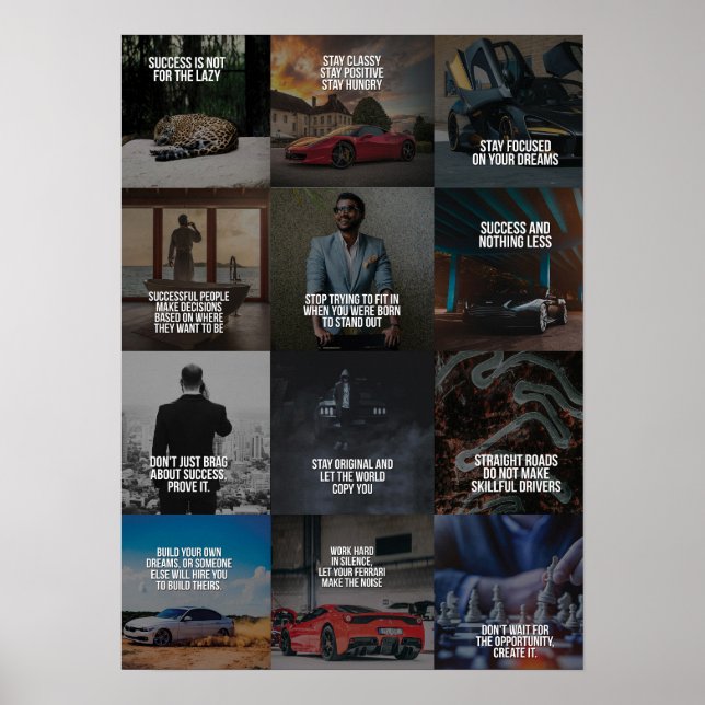 Success and Wealth Compilation Motivation Poster (Front)