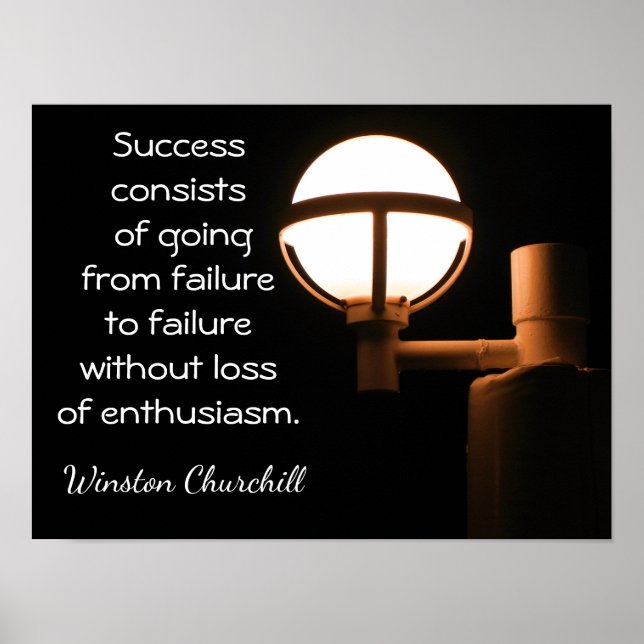 Success Art Print ~~ Winston Churchill quote (Front)