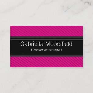 Success Black Pink Cosmetologist Business Cards