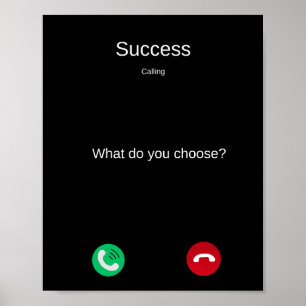Success Calling Motivational Phone Screen Poster