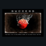Success Close-up Basketball Artwork Motivational Poster<br><div class="desc">I Love This Game. Popular Sports - Basketball Game Ball Image.</div>