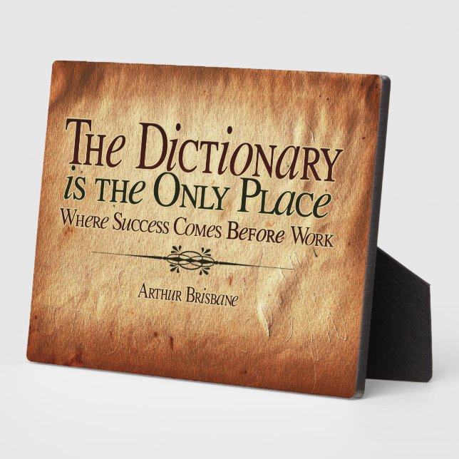 Success Comes Before Work Magnetic Postcard Plaque (Side)