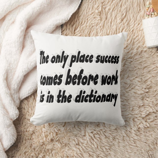 Success Comes From Work Motivational Quote  Cushion (Blanket)