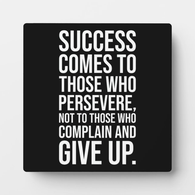 Success Comes To Those Who Persevere - Gym Hustle  Plaque (Front)