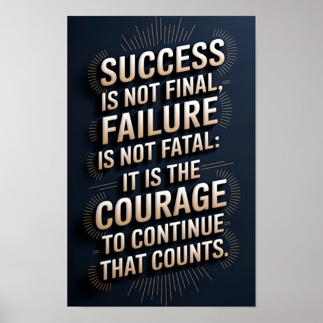 Success & Courage Motivational Poster  (Front)