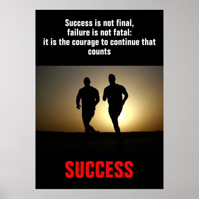 Success Courage Running Fitness Motivational Poster (Front)