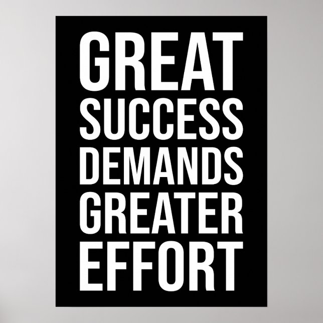 Success Demands Effort - Gym, Hustle, Success Poster (Front)