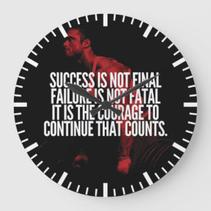 Success, Failure and Courage. Workout Motivational Large Clock
