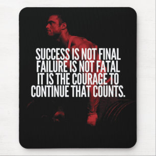 Success, Failure and Courage. Workout Motivational Mouse Pad
