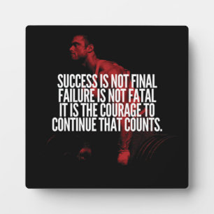 Success, Failure and Courage. Workout Motivational Plaque