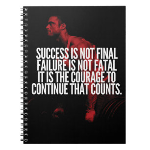 Success, Failure and Courage. Workout Motivational Spiral Notebook