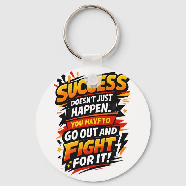 Success Fighter Quote Key Ring (Front)