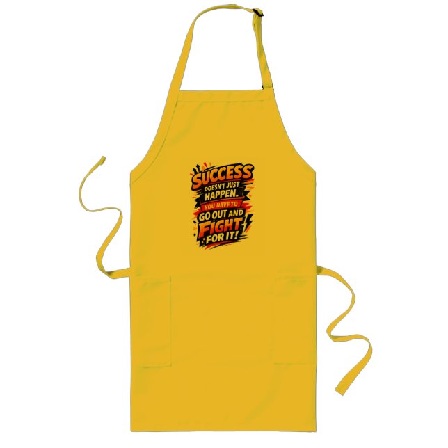 Success Fighter Quote Long Apron (Front)