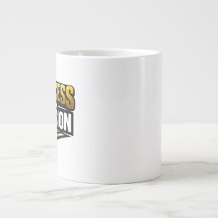 Success Gold Typography on Black Large Coffee Mug