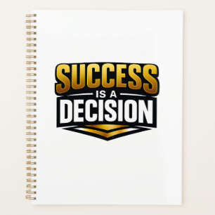 Success Gold Typography on Black Planner