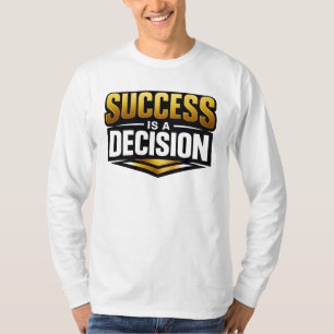 Success Gold Typography on Black T-Shirt