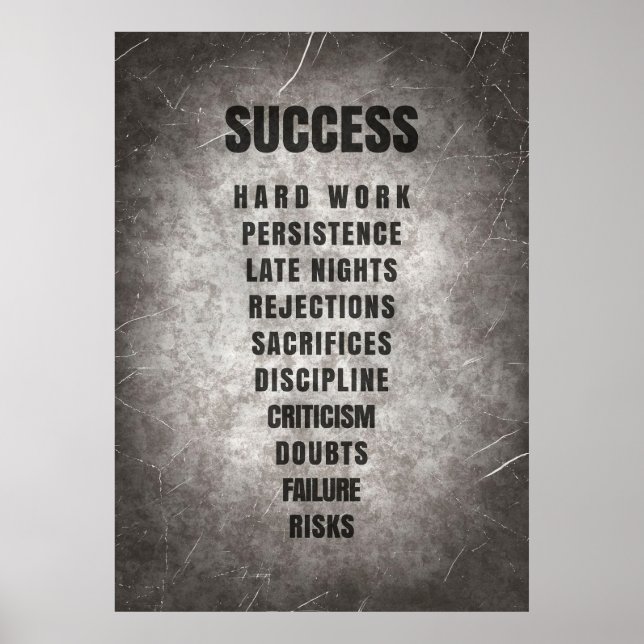 Success Hard Work Discipline Poster (Front)